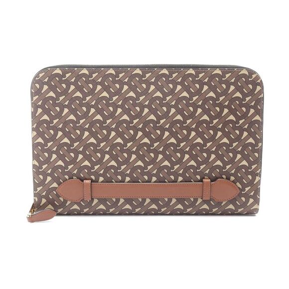 Burberry TB Monogram Clutch Bag PVC Leather - Picture 1 of 6